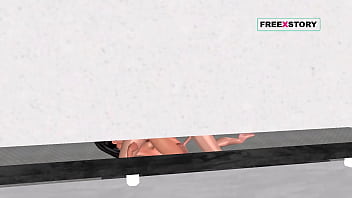 Animated 3d cartoon threesome sex two men fucking a cute girl in pussy and mouth