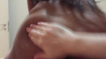 Black slut gets spanked hard while riding cock