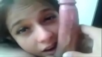 Sweet college girl sucks dick and balls after homework