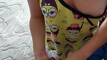 I interrupt my stepsister to suck my cock pov