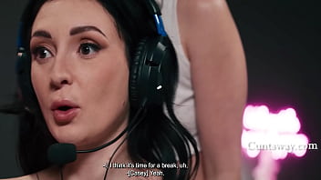 Casey calvert squeezes the stress point in her neck sending a girl engrossed in gaming into a frenzy Casey calvert squeezes the stress point in her neck sending a girl engrossed in gaming into a frenzy