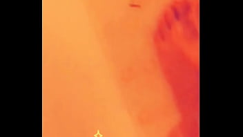 Xochtli washes her feet pov with soap load on her toes