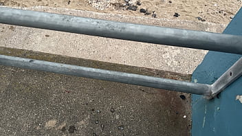 Started on a bench ended at the pier – no regrets super risky public sloppy handjob