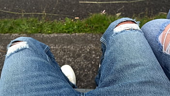 Started on a bench ended at the pier – no regrets super risky public sloppy handjob