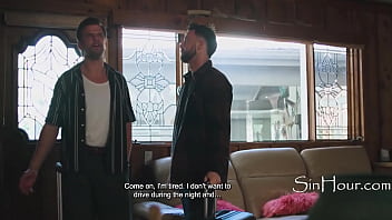 Travelers double penetrate a tied up asian girl in motel