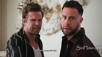 Travelers double penetrate a tied up asian girl in motel