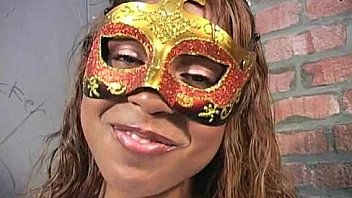 Ebony slut fucks a white gloryhole cock in her first interracial scene 10