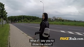 British babe with a boyfriend does it for the quick money