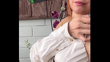 Nymph in beautiful underwear flirts with you