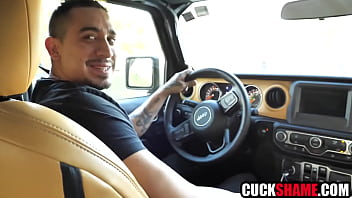 Cuckold husband helping wife hook up with taxi driver