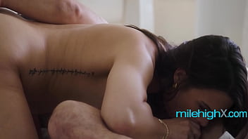 Brunette wife cheats everytime husband leaves town