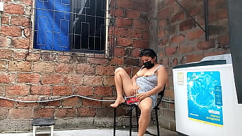 I record my neighbor putting her fingers in her pussy she catches me