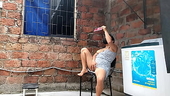 I record my neighbor putting her fingers in her pussy she catches me