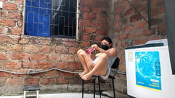 I record my neighbor putting her fingers in her pussy she catches me