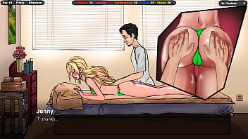 He spread her cheeks and stuck his fingers into her pussy hentai game