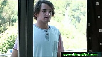 Blonde babe gives nuru massage 12