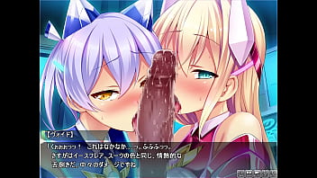 Double blowjob from busty and petite hentai bitches