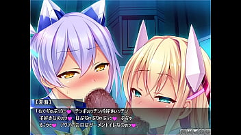 Double blowjob from busty and petite hentai bitches