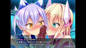 Double blowjob from busty and petite hentai bitches