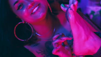 Girlfriend's feet tied to suck and tickle