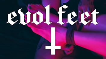 Girlfriend's feet tied to suck and tickle