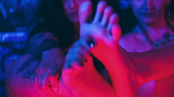 Girlfriend's feet tied to suck and tickle