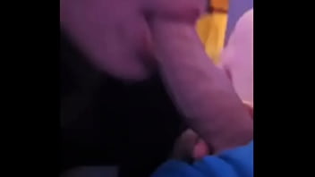 Close up sloppy big tits wife blowjob