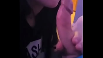 Close up sloppy big tits wife blowjob