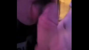 Close up sloppy big tits wife blowjob