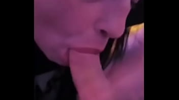 Close up sloppy big tits wife blowjob