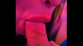 Close up sloppy big tits wife blowjob