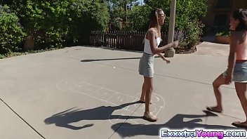 Tiny aria and raquel shared with neighbors huge cock