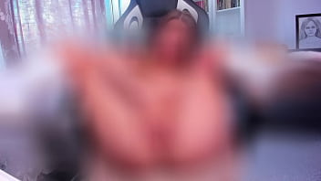 Finger masturbation on a chair foot fetish