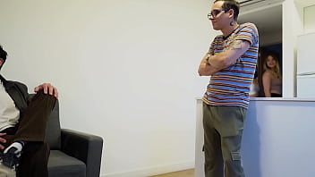 Beautiful blonde and brunette share two cocks after the gym foursome