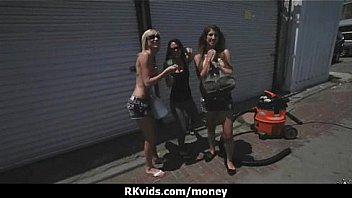 Desperate teen naked in public and fucks to pay rent 6