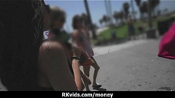 Desperate teen naked in public and fucks to pay rent 6