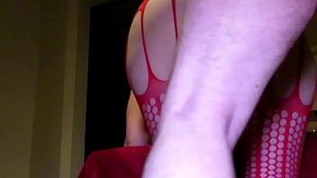 Fucking in red lacy outfit