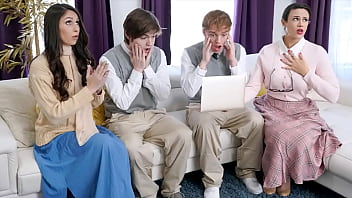 From sinful viewing to lustful doing with two curvy stepmoms