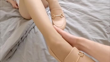 Sex instead of a walk fucked girlfriend in nude pantyhose and cute shoes