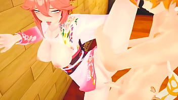 Yae miko fucks you in her kimono genshin impact