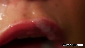Wacky honey gets jizz load on her face sucking all the jizm