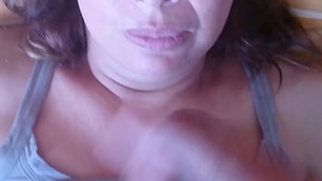 I cum in the mouth and face of the beautiful stepmother full cum in her pussy ass and tits
