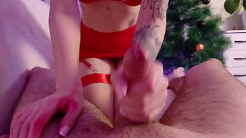 Miss santa sucks cock