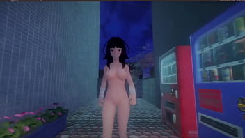 Roxanne walking naked on the street