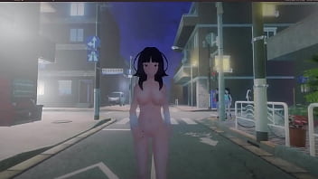 Roxanne walking naked on the street