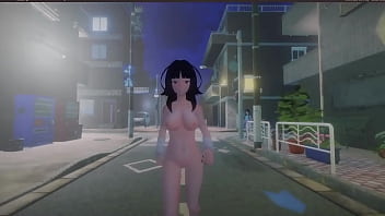 Roxanne walking naked on the street