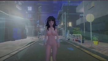 Roxanne walking naked on the street