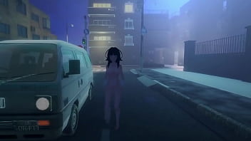 Roxanne walking naked on the street