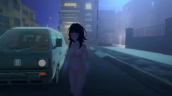 Roxanne walking naked on the street