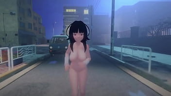 Roxanne walking naked on the street